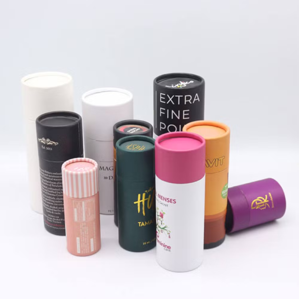 Custom cosmetic paper tubes for deodorant and lip balm
