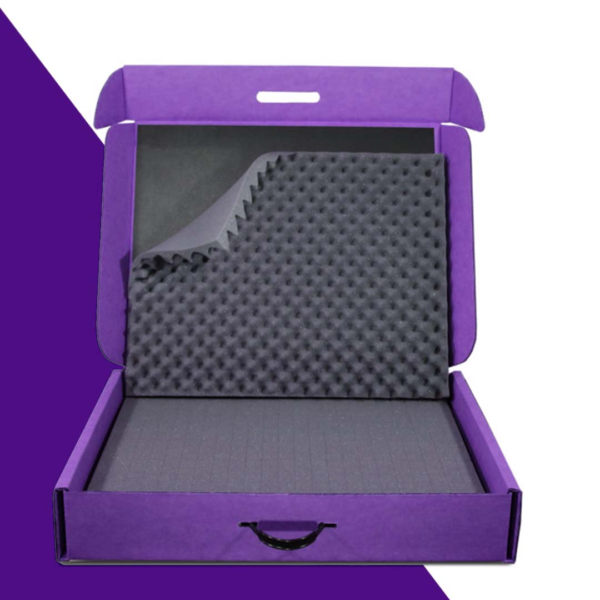 Air Float Purple Shipping Box with Foam Padding
